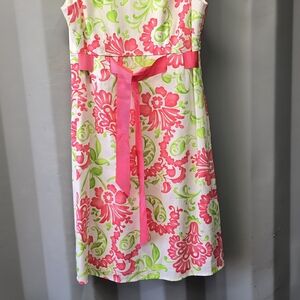 Kim Rogers Pink and Green Floral Kids Dress